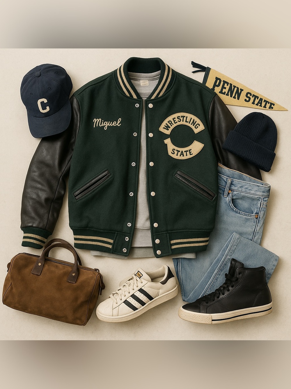 Vintage 60s DeLONG Letterman Varsity Jacket Wrestling State Chenille Patch Sz 38 - Picture 12 of 12